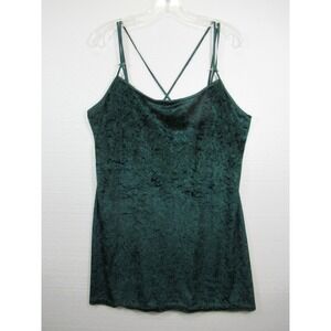 Vintage 90s California Miss Velvet Chemise Women Medium Green